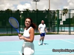 Ebony girl with big ass gets cock after tennis